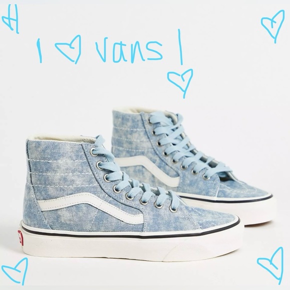 New 🆕 Vans SK8-Hi Tapered Canvas (Denim Destroy Winter Sky Blue Marshmallow) - Picture 17 of 17